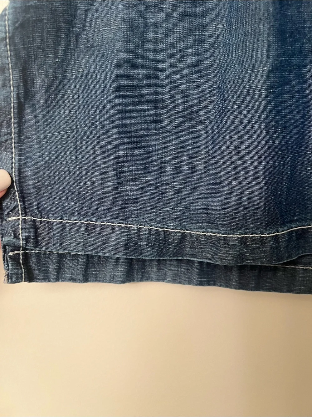 Zara Lyocell‑Linen Denim Top – Size Large - Picture 7 of 8